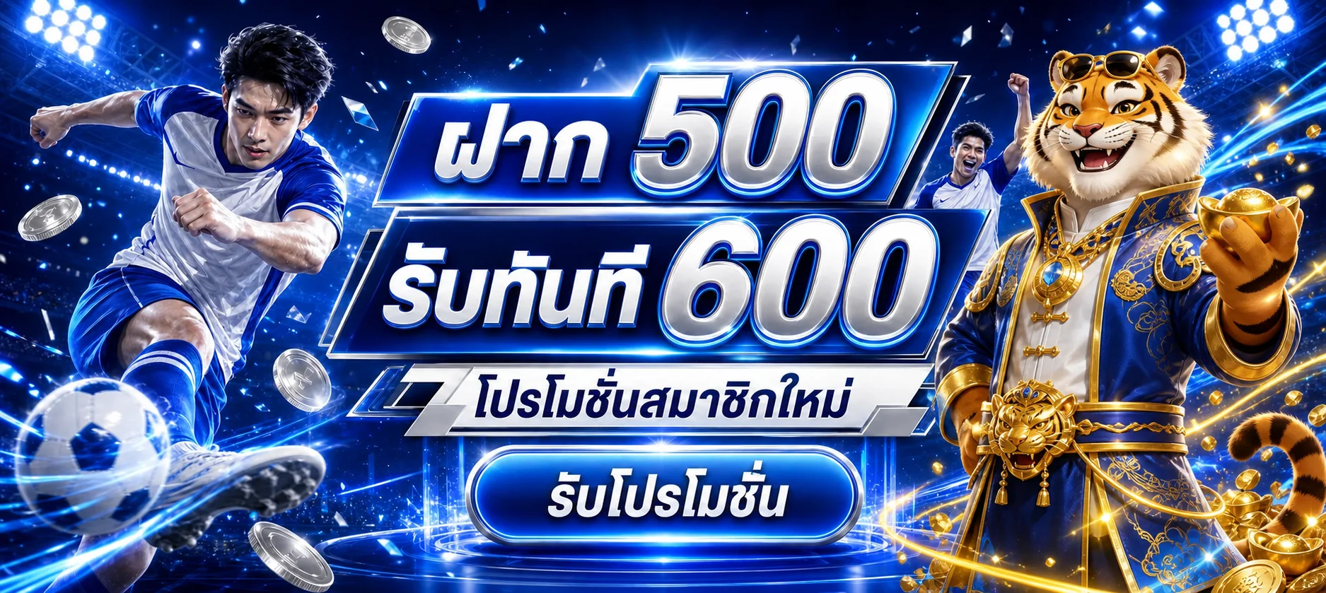 โปรโมชั่นสมาชิกใหม่ A Plus Auto โทนน้ำเงินทอง